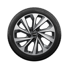 Rad, 5-Doppelspeichen-Dynamik graphitgrau, glanzgedreht, 8,0Jx19, Winterreifen 235/60 R19 107H XL, links vorn