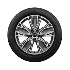 Rad, 5-Doppel-V-Speichen graphitgrau, glanzgedreht, 8,0Jx19, Winterreifen 245/40 R19 98H XL, rechts