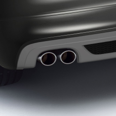 Sport-Endrohrblenden silber verchromt, für Fahrzeuge mit Doppelendrohr links