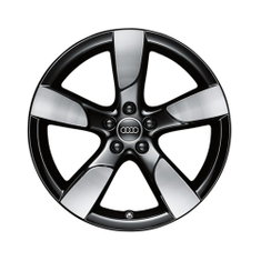 Felge, 5-Arm-Durabel schwarz, glanzgedreht, 8,5Jx19