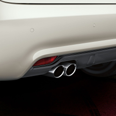 Sport-Endrohrblenden Aluminiumoptik matt, für Fahrzeuge mit Doppelendrohr links