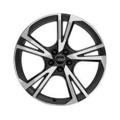 Felge, 5-Arm-Falx schwarz matt, glanzgedreht, 8,0Jx19