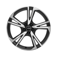 Felge, 5-Arm-Falx schwarz matt, glanzgedreht, 9,0Jx20