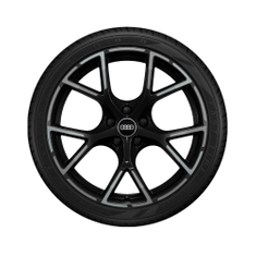 Rad, 5-Y-Speichen mit Grafikdruck schwarz, 8,0Jx19, Winterreifen 245/35 R19 93V XL, hinten
