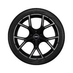 Rad, 5-Y-Speichen mit Grafikdruck schwarz, 9,0Jx19, Winterreifen 265/30 R19 93V XL, vorn