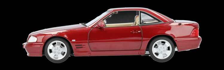 Original Mercedes Benz R129 SL500 Bernsteinrot Norev 1:18 Modell Facelift