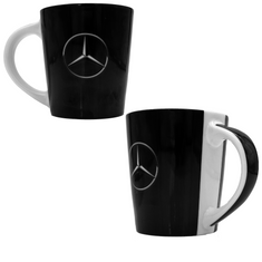 Original Mercedes Benz Kaffeebecher / Tasse schwarz Porzellan Schriftzug 320ml